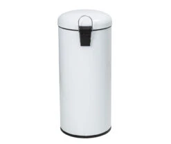 White Stainless Steel 8-Gal. Round Pedal Soft-Close Trash Can -Home Decor Store 810669726 A0 3