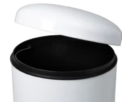White Stainless Steel 8-Gal. Round Pedal Soft-Close Trash Can -Home Decor Store 810669726 A0 6