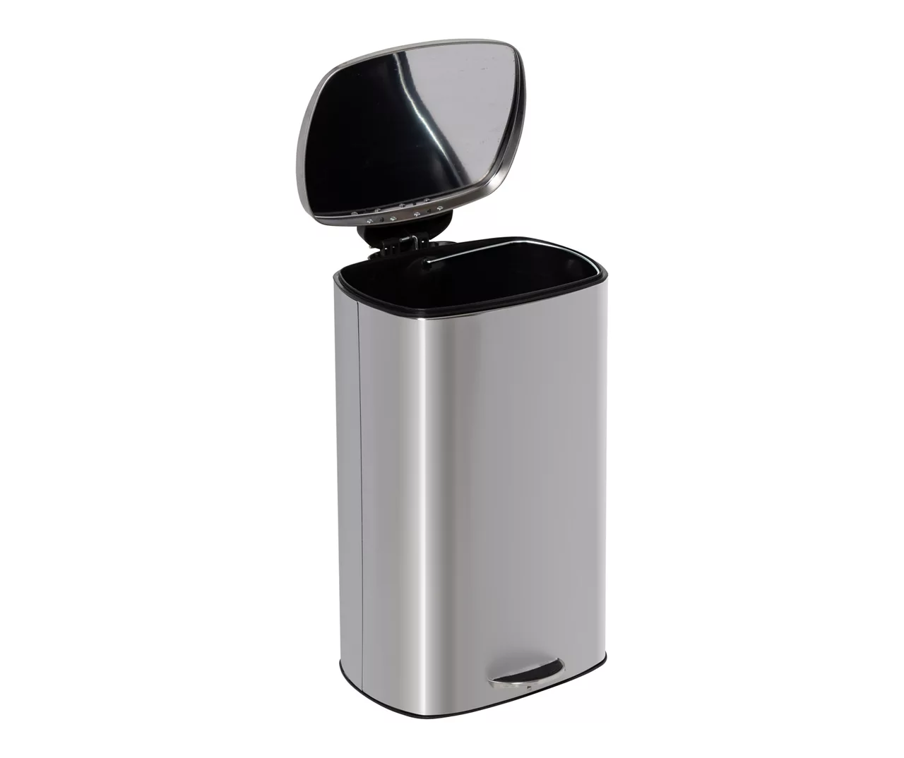 Stainless Steel 10.5-Gal. Rectangular Pedal Soft-Close Trash Can 2 Stainless Steel 10.5-Gal. Rectangular Pedal Soft-Close Trash Can - Image 2