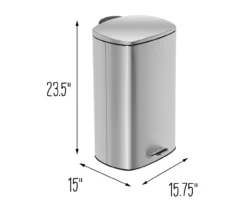 Stainless Steel 10.5-Gal. Rectangular Pedal Soft-Close Trash Can 15 Stainless Steel 10.5-Gal. Rectangular Pedal Soft-Close Trash Can -Home Decor Store 810669727 A0 8