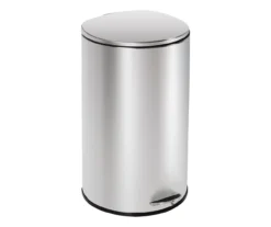 Stainless Steel 10.5-Gal. Semicircle Pedal Soft-Close Trash Can