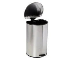 Stainless Steel 10.5-Gal. Semicircle Pedal Soft-Close Trash Can -Home Decor Store 810669728 A0 3