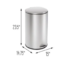Stainless Steel 10.5-Gal. Semicircle Pedal Soft-Close Trash Can -Home Decor Store 810669728 A0 8