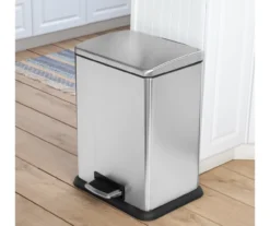 Stainless Steel 15.3-Gal. Rectangular Pedal Soft-Close Trash Can -Home Decor Store 810669730 A0 7