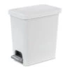 2.7-Gal. White Step-Pedal Waste Basket