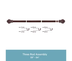 Riley Chocolate 1" Adjustable Curtain Rod, (30"-84") 12 Riley Chocolate 1" Adjustable Curtain Rod, (30"-84") -Home Decor Store 810679564 A0 06