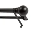 Layla Black 1" Adjustable Double Curtain Rod, (30"-84")