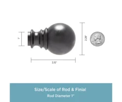 Layla Black 1" Adjustable Double Curtain Rod, (30"-84") -Home Decor Store 810679565 A0 03