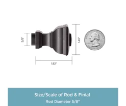 Mavis Matte Black 5/8" Adjustable Curtain Rod, (28"-48") -Home Decor Store 810679594 A0 03