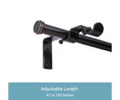Kenney Double 5/8" Adjustable Curtain Rod Conversion Kit, (42"-120") -Home Decor Store 810679618 A0 03