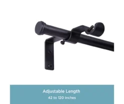 Kenney Double 5/8" Adjustable Curtain Rod Conversion Kit, (42"-120") -Home Decor Store 810679619 A0 03