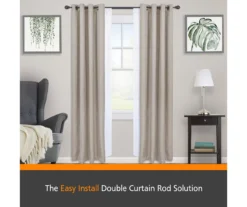 Kenney Birkin Fast Fit 5/8" Adjustable Double Curtain Rod 12 Kenney Birkin Fast Fit 5/8" Adjustable Double Curtain Rod -Home Decor Store 810679621 A0 02