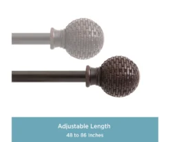 Kenney Ball 5/8" Adjustable Curtain Rod -Home Decor Store 810679638 A0 04